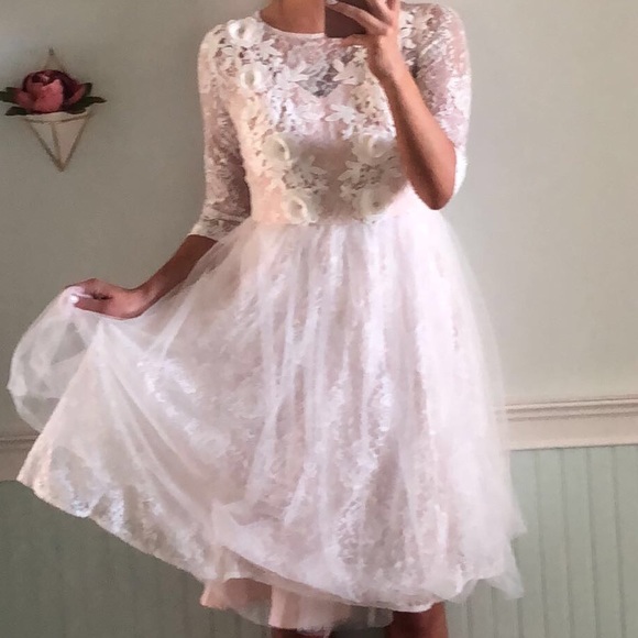 ASOS Dresses & Skirts - Make an offer! ASOS Lace Midi Dress white